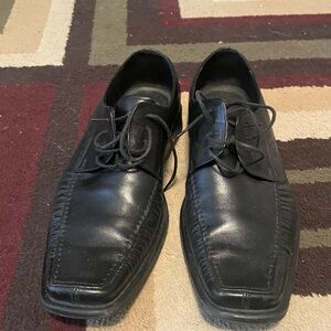 Elegant Black Leather Men's Oxfords